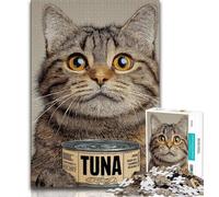 Puzzle da 1000 pezzi raffigurante un gatto che mangia cibo in scatola, per adulti e adolescenti, gioco stimolante, ideale come regalo per tutta la famiglia, 38x26cm