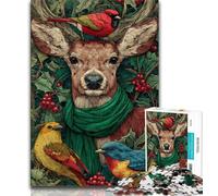 Puzzle da 1000 pezzi raffigurante un gatto con la sciarpa verde, regalo per adulti, gioco stimolante e gioco in famiglia, ideale come regalo per tutta la famiglia, 38x26cm