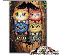 Puzzle da 1000 pezzi raffigurante un gatto nella buca di un albero, idea regalo per adulti, modelli da assemblare, attività divertenti da fare a casa, regalo di compleanno, regalo da viaggio (26x38cm)