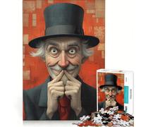 Puzzle da 1000 pezzi raffigurante un gentiluomo sorridente con cilindro in bagno un gioco per tutta la famiglia un'attività divertente da fare in casa compleanno e Natale 38x52cm