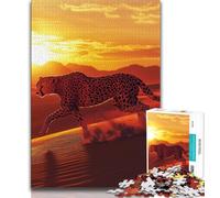 Puzzle da 1000 pezzi raffigurante un ghepardo che corre per adolescenti sfida difficile contro lo stress per rafforzare l'amore tra coppie (50x75cm)