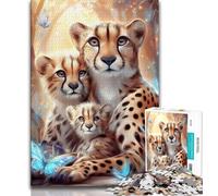 Puzzle da 1000 pezzi raffigurante un ghepardo regalo per adolescenti per rafforzare l'amore tra coppie dai 14 anni in su (50x75cm)
