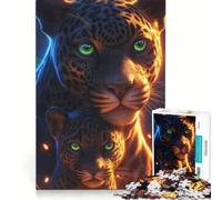 Puzzle da 1000 pezzi raffigurante un giaguaro genitore e il suo cucciolo, un gioco impossibile, un'attività divertente da fare in casa, una collezione d'artista, belle arti 38x26cm