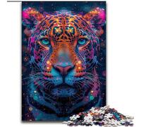 Puzzle da 1000 pezzi raffigurante un giaguaro psichedelico, per adulti, rompicapo impegnativo per adolescenti, divertimento per famiglie, regalo fai da te per la casa, dimensioni 26x38cm