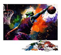 Puzzle da 1000 pezzi raffigurante un giocatore di basket, stimolante rompicapo, attività per la famiglia, decorazione per la casa, regalo di Natale 26X38CM/10,23x14,96 pollici