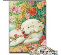Puzzle da 1000 pezzi raffigurante un Golden Retriever felice, giochi divertenti per tutta la famiglia, attività divertenti da fare a casa, regalo di compleanno, regali da viaggio (50x75cm)