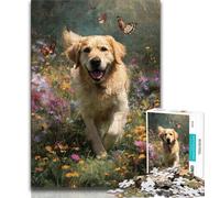 Puzzle da 1000 pezzi raffigurante un Golden Retriever felice,ideale come regalo per adolescenti,aiuta il cervello a esercitare i giocattoli avvincenti per coltivare la pazienza,ottimo regalo,50x75cm
