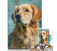 Puzzle da 1000 pezzi raffigurante un Golden Retriever felice, per adulti e adolescenti, gioco educativo e sfida, ideale come regalo per tutta la famiglia, 38x26cm