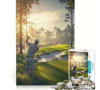 Puzzle da 1000 pezzi raffigurante un golfista sul green, ideale per rilassarsi, per distrarre l'intelletto, per una collezione d'artista o per belle arti 38x52cm