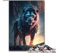 Puzzle da 1000 pezzi raffigurante un grande leone in legno rompicapo ad alta difficoltà per adolescenti 50x75cm ideale come regalo di compleanno festa Natale Halloween.