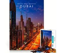 Puzzle da 1000 pezzi raffigurante un grattacielo di Dubai,un gioco di precisione per allenare la mente e creare un'atmosfera rilassante,perfetto per Natale e come opera d'arte (38x26cm)