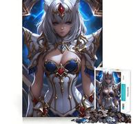 Puzzle da 1000 pezzi raffigurante un guerriero anime dai capelli bianchi,ideale per adulti,un gioco di memoria e stimola la mente Taglio laser per un incastro alleviare lo stress