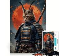 Puzzle da 1000 pezzi raffigurante un guerriero gatto samurai con spada ideale per adulti Gioco di puzzle che stimola la memoria favorisce il rilassamento mentale e facilita il taglio di compleanno