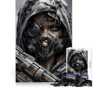 Puzzle da 1000 pezzi raffigurante un guerriero post-apocalittico con maschera e pistola ideale per adolescenti Un gioco che migliora la memoria facile e rilassante con intagli precisi Decorazione