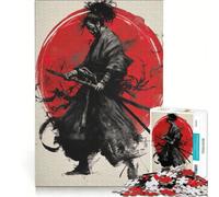 Puzzle da 1000 pezzi raffigurante un guerriero samurai con due spade un gioco rompicapo che allena la mente e la manualità ideale come decorazione da scrivania 38x52cm