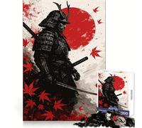Puzzle da 1000 pezzi raffigurante un guerriero samurai con foglie d'acero rosse, ideale per ragazzi, gioco di logica, gioco di gruppo, taglio di precisione e regalo originale (50x75cm)