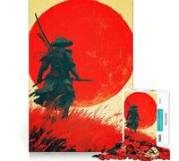 Puzzle da 1000 pezzi raffigurante un guerriero samurai con il sole nascente, ideale per ragazzi, un gioco di logica e relax, un regalo artistico di alta qualità (38x52cm)
