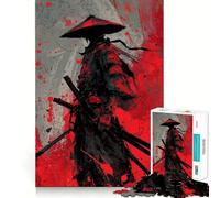 Puzzle da 1000 pezzi raffigurante un guerriero samurai con katana rossa, ideale per adulti Un gioco di logica stimolante e rilassante, con bordi chiari Un regalo perfetto (38x52cm)