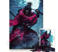Puzzle da 1000 pezzi raffigurante un guerriero samurai dagli occhi rossi, ideale per adulti Gioco intelligente, rilassante e divertente, con un motivo da assemblare Un regalo perfetto (50x75cm)