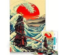 Puzzle da 1000 pezzi raffigurante un guerriero samurai in un paesaggio oceanico, ideale per ragazzi, un gioco che stimola la mente e crea momenti di serenità Regalo perfetto per le festività (38x26cm)