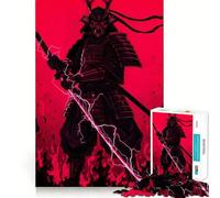 Puzzle da 1000 pezzi raffigurante un guerriero samurai rosso con spada fulminea, ideale per ragazzi Gioco di puzzle interattivo e divertente, con intagli precisi e oggetti da collezione (38x26cm)