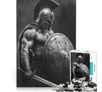 Puzzle da 1000 pezzi raffigurante un guerriero spartano con spada e scudo in battaglia un gioco rompicapo ideale come regalo di compleanno con pezzi di forma casuale che si incastrano perfettamente