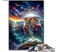 Puzzle da 1000 pezzi raffigurante un gufo fantasy, adatto a bambini dai 14 anni in su, ideale come regalo per tutta la famiglia (dimensioni 50x75cm)