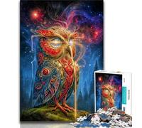 Puzzle da 1000 pezzi raffigurante un gufo fantasy, per adulti e adolescenti, un gioco stimolante, ideale come regalo per tutta la famiglia (38x26cm)