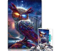 Puzzle da 1000 pezzi raffigurante un gufo fantasy, per adulti e adolescenti, un gioco stimolante, ideale come regalo per tutta la famiglia (38x26cm)