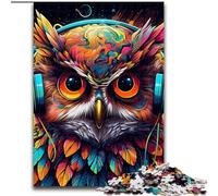 Puzzle da 1000 pezzi raffigurante un gufo in stile fantasy. Dimensioni: 26x38cm. Ideale per adolescenti e collezionisti. Regalo da viaggio. Attività per famiglie.
