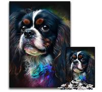 Puzzle da 1000 pezzi raffigurante un King Charles Spaniel, puzzle difficile per adulti e adolescenti, serata di giochi in famiglia, idea regalo stimolante per la mente, 50x75CM/19,68x29,52 pollici.