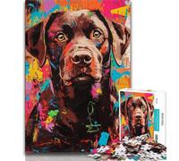 Puzzle da 1000 pezzi raffigurante un Labrador Retriever dipinto a olio,ideale come regalo per adolescenti,aiuta il cervello a esercitare i giocattoli che creano dipendenza e coltivano la pazienza