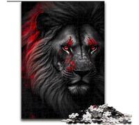 Puzzle da 1000 pezzi raffigurante un leone arrabbiato e selvaggio, in legno, per adulti, dimensioni 50x75cm, stimolante rompicapo fai da te per adolescenti.