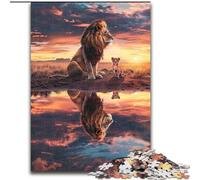Puzzle da 1000 pezzi raffigurante un leone, con riflessione, analisi e logica, con pezzi completamente interconnessi e di forma casuale, per bambini dai 14 anni in su (dimensioni 26x38cm)