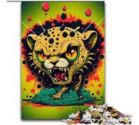 Puzzle da 1000 pezzi raffigurante un leopardo infuriato,in legno,idea regalo unica per decorare la casa fai da te,50x75cm,per adolescenti e famiglie,decorazione fai da te perfetta e sfida stimolante