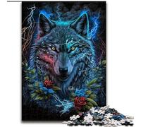 Puzzle da 1000 pezzi raffigurante un lupo nella giungla con mandala, per adulti, dimensioni 26x38cm, adolescenti, coppie e amici per compleanni e Natale.