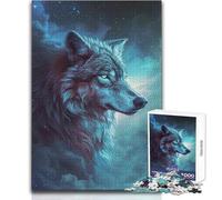 Puzzle da 1000 pezzi raffigurante un lupo nello spazio e una galassia Un modo rilassante per riempire il tempo libero Giocattolo da gioco con taglio preciso e uniforme Dimensioni: 38x26cm