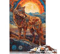 Puzzle da 1000 pezzi raffigurante un lupo, puzzle astratto colorato per adulti, livello di difficoltà: i puzzle rafforzano i rapporti tra i membri della famiglia, 1000 pezzi (38 x 26 cm)