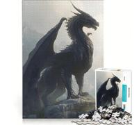 Puzzle da 1000 pezzi raffigurante un maestoso drago appollaiato sulla cima di una montagna gioco educativo antistress compleanno e Natale 38x26cm