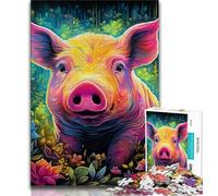 Puzzle da 1000 pezzi raffigurante un maiale, per adulti e adolescenti, con assemblaggio di modelli, attività divertenti da fare a casa, regalo di compleanno, regalo da viaggio (38x26cm)
