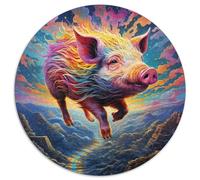 Puzzle da 1000 pezzi raffigurante un maiale, perfetto per adulti, perfetto per adolescenti, per rafforzare i legami familiari, rompicapo e regalo fai da te per la casa (67,5x67,5cm)