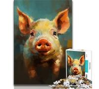 Puzzle da 1000 pezzi raffigurante un maialino dipinto, per adulti e adolescenti, giocattoli, giochi educativi, ottimi regali e giocattoli antistress, 38x26cm