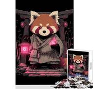 Puzzle da 1000 pezzi raffigurante un monaco panda rosso con lanterna decorazione da parete ottimo regalo per giochi educativi con pezzi completamente interconnessi di forma casuale dimensioni 38x26cm