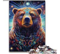 Puzzle da 1000 pezzi raffigurante un orso animale, dimensioni 26x38cm, ideale per adolescenti e collezionisti, regalo da viaggio, attività per famiglie.