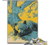 Puzzle da 1000 pezzi raffigurante un orso bruno addormentato, ideale per decorare casa e ufficio, regalo perfetto per il compleanno (dimensioni 50x75cm)