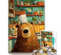Puzzle da 1000 pezzi raffigurante un orso bruno che gioca con la carta igienica, per adolescenti, regali, giochi educativi, decorazioni da parete, regali unici per compleanno e Natale, 38x26cm