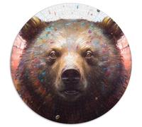 Puzzle da 1000 pezzi raffigurante un orso bruno, da dipingere, per adulti, attività di unione familiare, regalo per la casa, gioco di ruolo per famiglie (67,5x67,5cm)