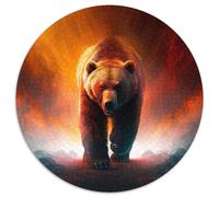 Puzzle da 1000 pezzi raffigurante un orso bruno, in cartone, per adulti, perfetto per decorazioni per la casa, compleanni, feste e regali, 67,5x67,5 cm.