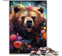 Puzzle da 1000 pezzi raffigurante un orso bruno, in legno, dimensioni 50x75cm, design intricato per adolescenti, decorazioni fai da te e divertimento che stimola il cervello.