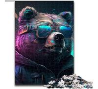 Puzzle da 1000 pezzi raffigurante un orso bruno, in legno, per adulti, dimensioni 50x75cm, perfetto per il divertimento in famiglia, giochi di società e bomboniere per feste di compleanno.